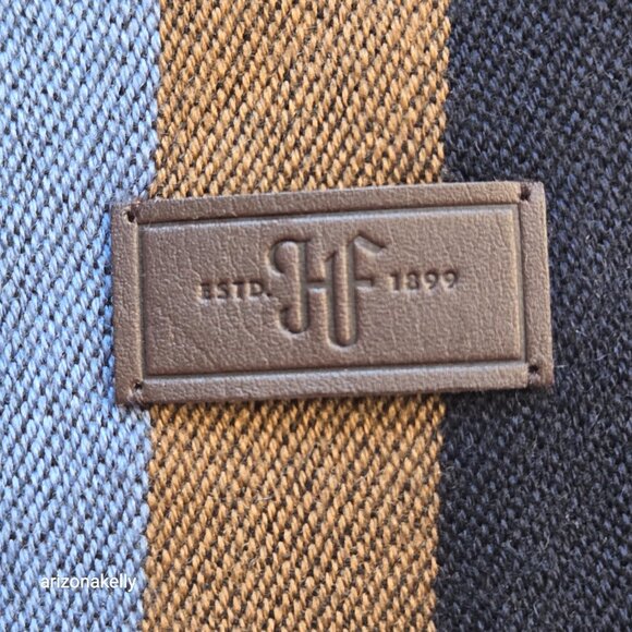 NWT Hickey Freeman Merino Wool Stripe Scarf - Picture 3 of 13